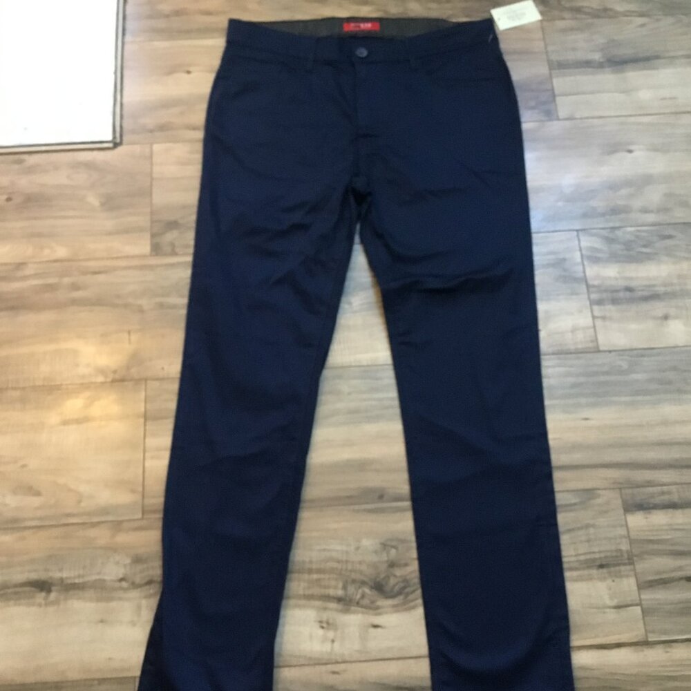 GUESS Men's Slim Fit Pants Chinos Stretchy Flat Front Mid Rise Blue 33X32